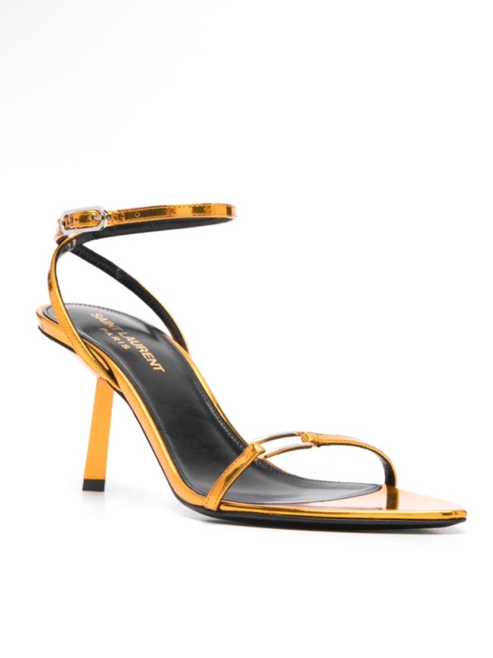 Saint Laurent Metal Tangerine 75mm Kitty sandals - Picture 1 of 10